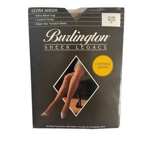 Burlington Sheer Legacy Pantyhose Vintage Extra Long Wild Rice Color E87 Control